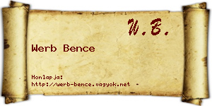 Werb Bence névjegykártya